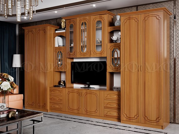 Гарнитур в гостиную Альберт со шкафами, матовый в Махачкале - изображение