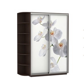 Шкаф 2-створчатый Экспресс 1900x600x2200, со стеллажом, Орхидея белая/венге в Махачкале