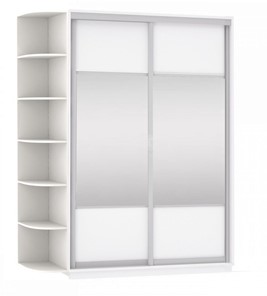 Шкаф 2-дверный Экспресс (Комби), со стеллажом 1500x600x2400, белый снег в Махачкале