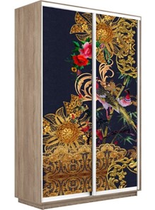 Шкаф 2-х створчатый Экспресс 1600x450x2400, Золотой орнамент/дуб сонома в Махачкале