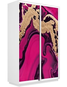 Шкаф Экспресс 1600x600x2200, Абстракция розовая/белый снег в Махачкале - предосмотр