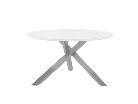 Круглый стол Триада-15Д, Металлик/Белый в Махачкале - изображение