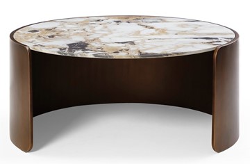 Круглый столик CT3095CL (D90) белая керамика /бронзовый в Махачкале