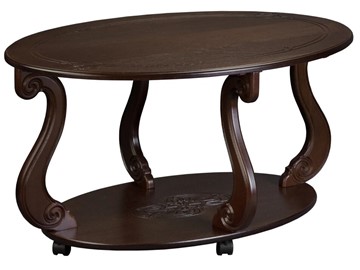 Овальный столик Овация-М на колесах (темно-коричневый) в Махачкале