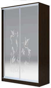 Шкаф 2-х дверный 2400х1682х420 два зеркала, "Колибри" ХИТ 24-4-17-66-03 Венге Аруба в Махачкале