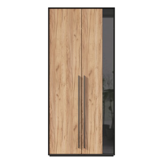 Шкаф для прихожей 2-дверный Неаполь ЛД.134050.000 (Черный/Дуб Золотой) в Махачкале - изображение 3