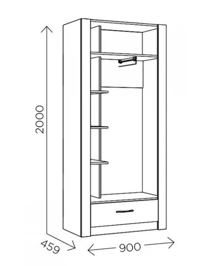 Шкаф гардеробный Ева 5 М1 дуб ирландский/белый матовый в Махачкале - изображение 2