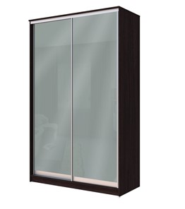 Шкаф 2-х створчатый Хит-22-12/2-22 с цветным стеклом, средне-серый 074, Венге в Махачкале