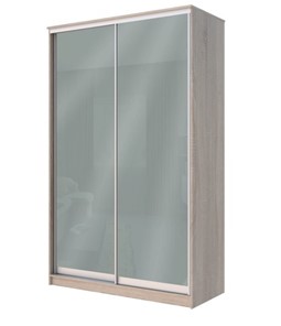Шкаф 2-х створчатый Хит-22-14-22 с цветным стеклом, средне-серый 074, Дуб сонома в Махачкале