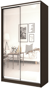 Шкаф 2-х дверный 2200х1362х620 с двумя зеркалами ХИТ 22-14-55 Венге Аруба в Махачкале