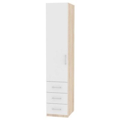 Шкаф одностворчатый Риал (H17) 230х45х45 ручка рейлинг, Белый/ДСС в Махачкале - изображение