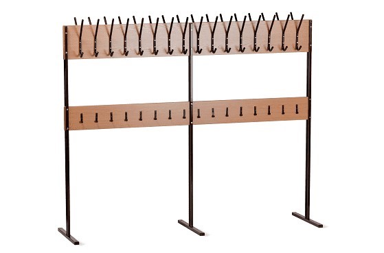 Вешалка напольная (гардеробная) на 32 крючка, ЛДСП Бук/Коричневый в Махачкале - изображение