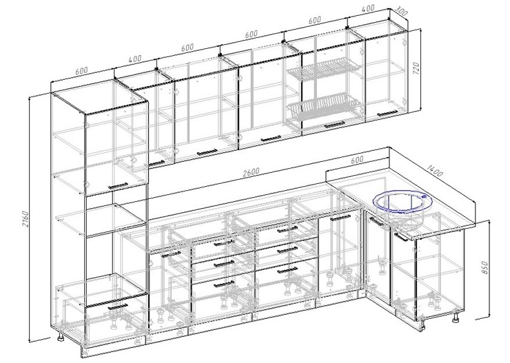 Модульная кухня Мокко-3200х1400 в Махачкале - изображение 1