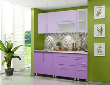 Гарнитур на кухню Мыло 224 2000х718, цвет Фиолет/Пастель фиолет в Махачкале