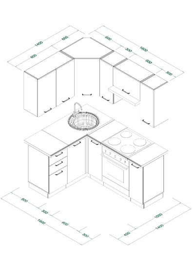 Кухонный гарнитур МК НОРД Комплект №9 1,4х1,8м угловая Дуб Крафт Серый (K002 PW) в Махачкале - изображение 9