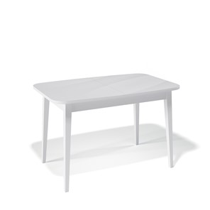 Обеденный раздвижной стол Kenner 1200M (Белый/Стекло белое сатин) в Махачкале