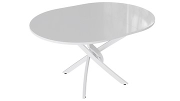 Кухонный раскладной стол Diamond тип 3 (Белый муар/Белый глянец) в Махачкале - предосмотр 1