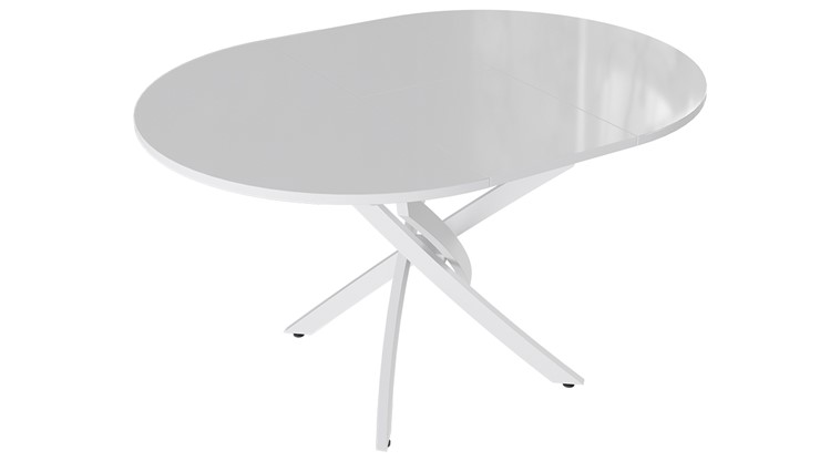 Кухонный раскладной стол Diamond тип 3 (Белый муар/Белый глянец) в Махачкале - изображение 1