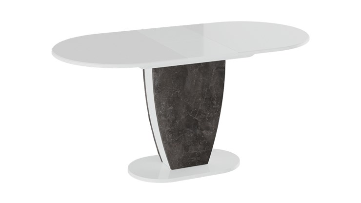 Кухонный стол раздвижной Монреаль тип 1 (Белый глянец/Моод темный) в Махачкале - изображение 1