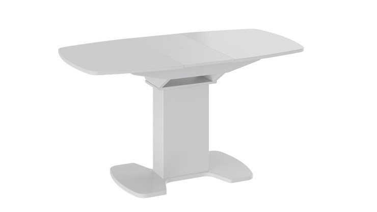 Обеденный раздвижной стол Портофино (СМ(ТД)-105.01.11(1)), цвет  Белый глянец/Стекло белое в Махачкале - изображение 2