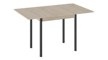 Кухонный стол раздвижной Родос тип 2 с опорой d40 (Черный муар/Дуб Сонома) в Махачкале - предосмотр 1