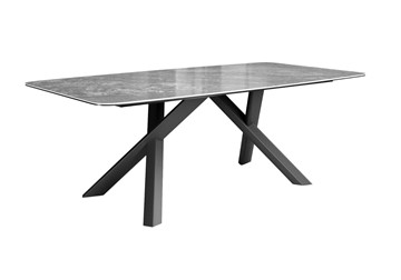 Обеденный стол DikLine KS220 керамика Monsoon (серый глянец JA688) / опоры черные в Махачкале