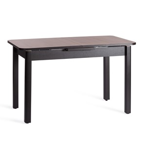Кухонный стол раздвижной ALIGERY ЛДСП/HPL/опора-массив березы, 130х75+30х75, Дуб Вотан/чёрный арт.20605 в Махачкале