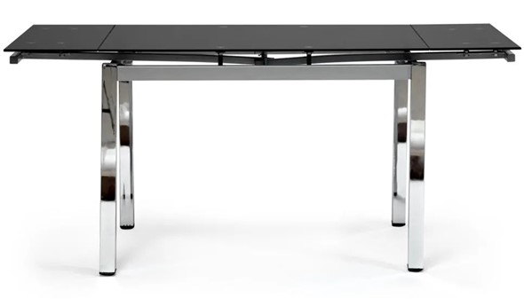 Кухонный раздвижной стол CAMPANA ( mod. 346 ) металл/стекло 70x110/170x76, хром/черный арт.11413 в Махачкале - изображение