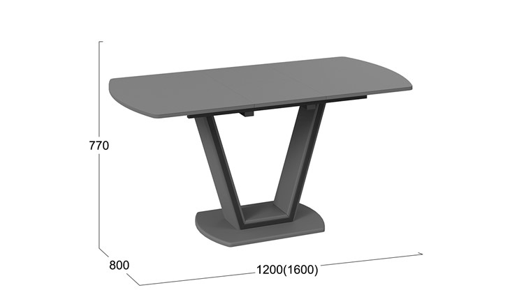 Кухонный стол раздвижной Дели Тип 2 (Серый софт, Стекло матовое серое) в Махачкале - изображение 2