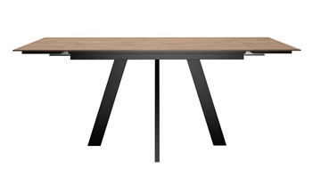 Кухонный стол раздвижной DikLine DM120 Дуб галифакс / опоры черные в Махачкале - предосмотр 1