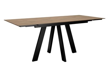 Кухонный стол раздвижной DikLine DM120 Дуб галифакс / опоры черные в Махачкале - предосмотр 2