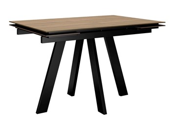 Кухонный стол раздвижной DikLine DM120 Дуб галифакс / опоры черные в Махачкале - предосмотр