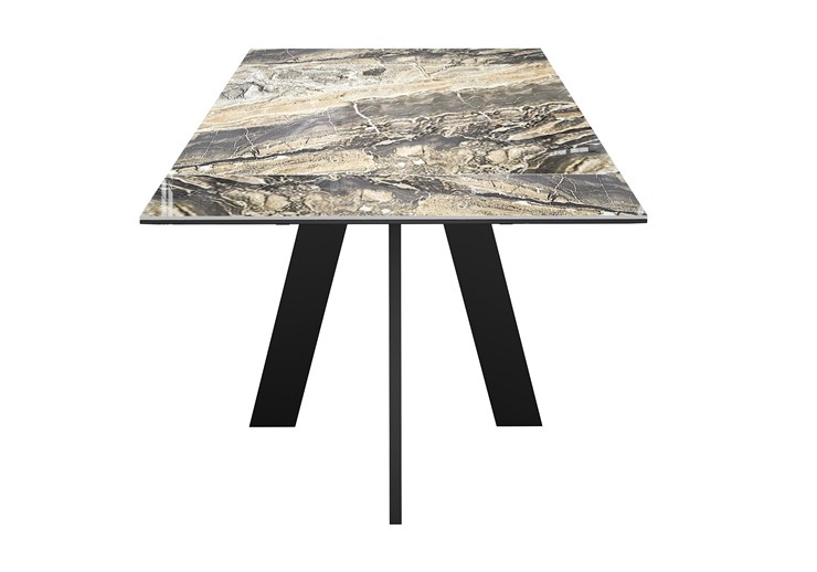 Кухонный раздвижной стол DikLine SKM120 Керамика Amadeus/подстолье черное/опоры черные в Махачкале - изображение 1