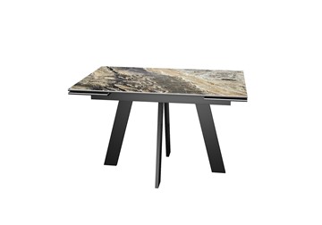 Кухонный раздвижной стол DikLine SKM120 Керамика Amadeus/подстолье черное/опоры черные в Махачкале - предосмотр