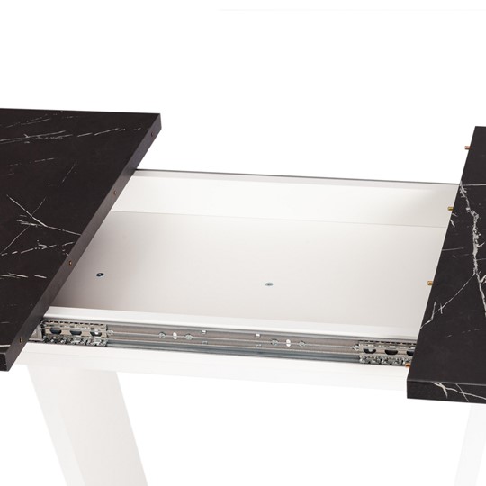 Обеденный раздвижной стол FOX, ЛДСП, 68.6x110-145x75 см, Мрамор черный/Белый, арт.21177 в Махачкале - изображение 10