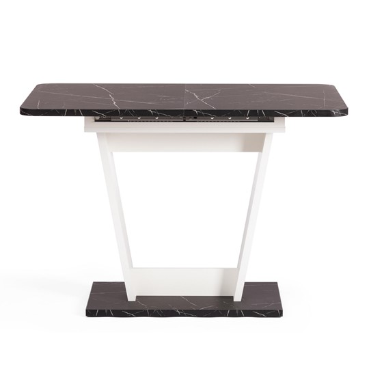 Обеденный раздвижной стол FOX, ЛДСП, 68.6x110-145x75 см, Мрамор черный/Белый, арт.21177 в Махачкале - изображение 2