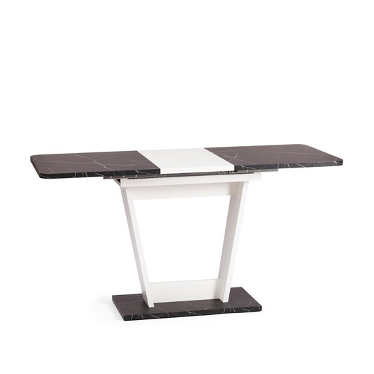 Обеденный раздвижной стол FOX, ЛДСП, 68.6x110-145x75 см, Мрамор черный/Белый, арт.21177 в Махачкале - изображение 7