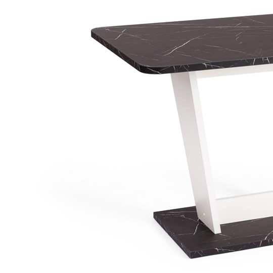 Обеденный раздвижной стол FOX, ЛДСП, 68.6x110-145x75 см, Мрамор черный/Белый, арт.21177 в Махачкале - изображение 8