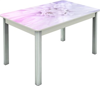 Кухонный стол раздвижной Гамбург исп.2 ноги метал. крашеные №23, Фотопечать (Цветы №54) в Махачкале - предосмотр