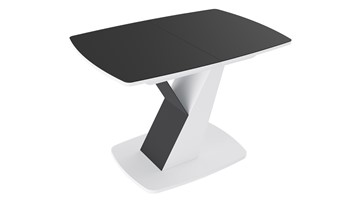 Стол раздвижной Гарда тип 1, цвет Белый/Стекло матовое черный графит в Махачкале