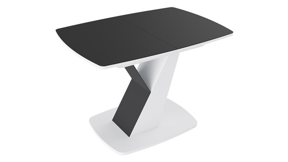Стол раздвижной Гарда тип 1, цвет Белый/Стекло матовое черный графит в Махачкале - изображение