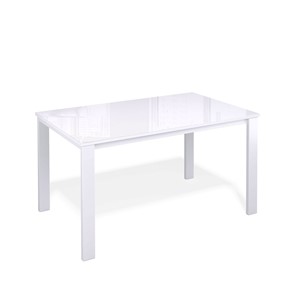 Кухонный стол раздвижной Kenner LL1200 белый/стекло белое глянец в Махачкале