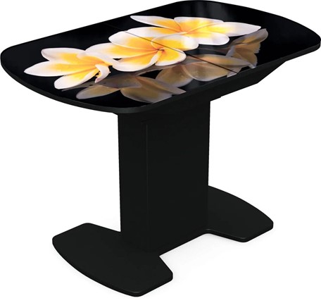 Обеденный раздвижной стол Корсика исп. 1 Фотопечать (Цветы №11) 1100(1415)*700 в Махачкале - изображение