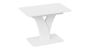 Кухонный раздвижной стол Люксембург тип 2 (Белый/Стекло белое матовое) в Махачкале