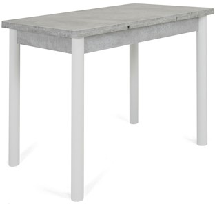 Кухонный стол раскладной Милан-1 EVO, ноги металлические белые, светлый цемент в Махачкале