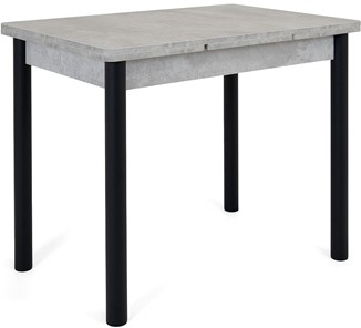 Обеденный раздвижной стол Милан-1 EVO, ноги металлические черные, светлый цемент в Махачкале