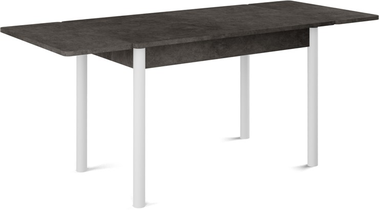 Кухонный стол раскладной Милан-2 EVO, ноги белые, серый камень в Махачкале - изображение 1
