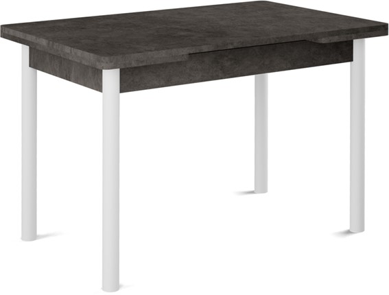 Кухонный стол раскладной Милан-2 EVO, ноги белые, серый камень в Махачкале - изображение