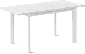 Кухонный стол раскладной Нагано-1L (ноги металлические белые, белый цемент) в Махачкале - предосмотр 1