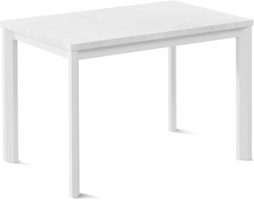 Кухонный стол раскладной Нагано-1L (ноги металлические белые, белый цемент) в Махачкале - предосмотр